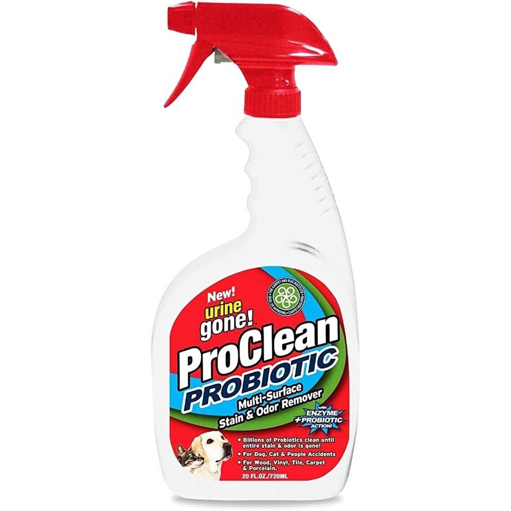 Urine Gone ProClean Probiotic Dog Cat Stain and Odor Remover 20 oz Spray Bottle